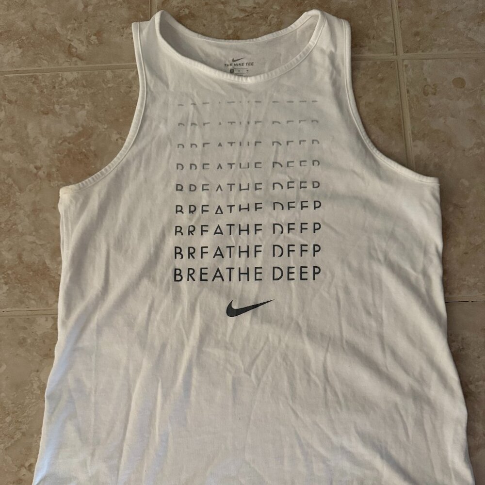 Nike | Dri-Fit Tank "Breathe Deep" T-shirt | White | Size M